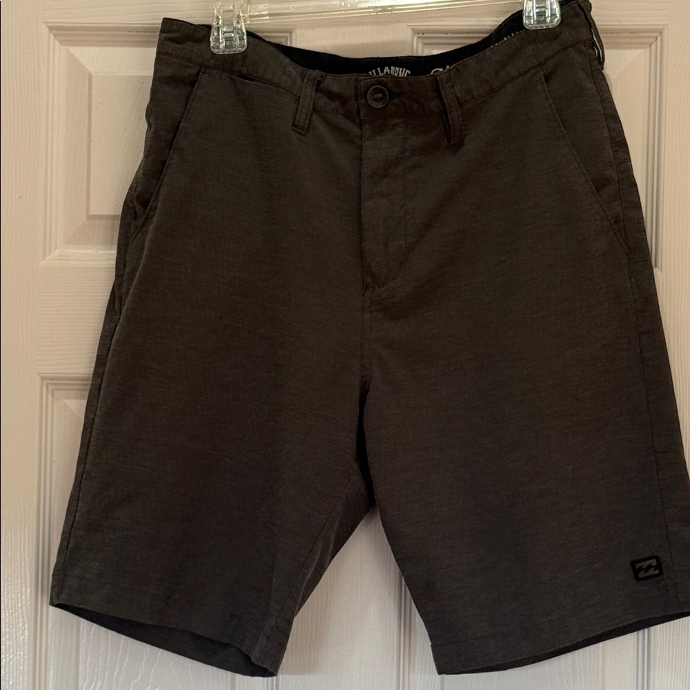 Billabong Men's Dark Grey/Black Textured Flat Front Shorts